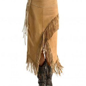 Scully Womens Cinnamon Suede Long Skirt XL